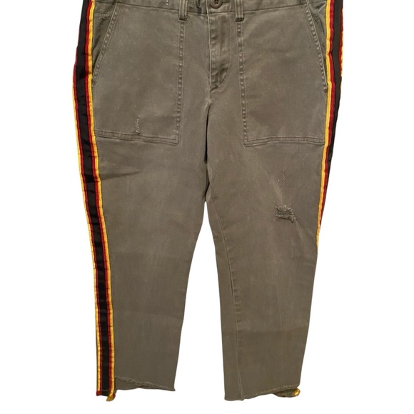 Pam & Gela Olive Green Utility Pants w/Multicolor Side Stripes, Lace-Up - Picture 5 of 11